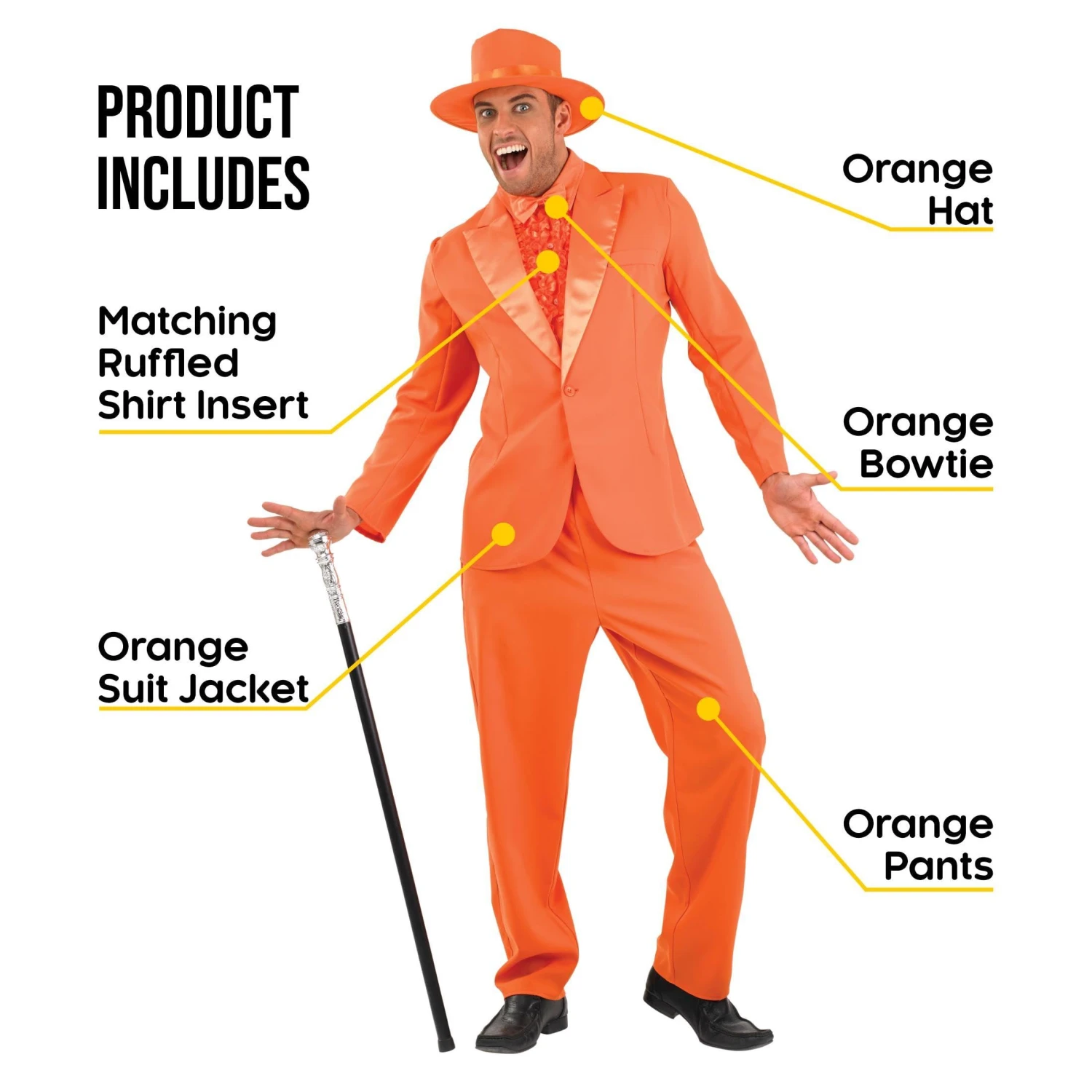 Costume Abito Da Film Arancione Per Uomo 4 Costume Abito Da Film Arancione Per Uomo - immagine 2