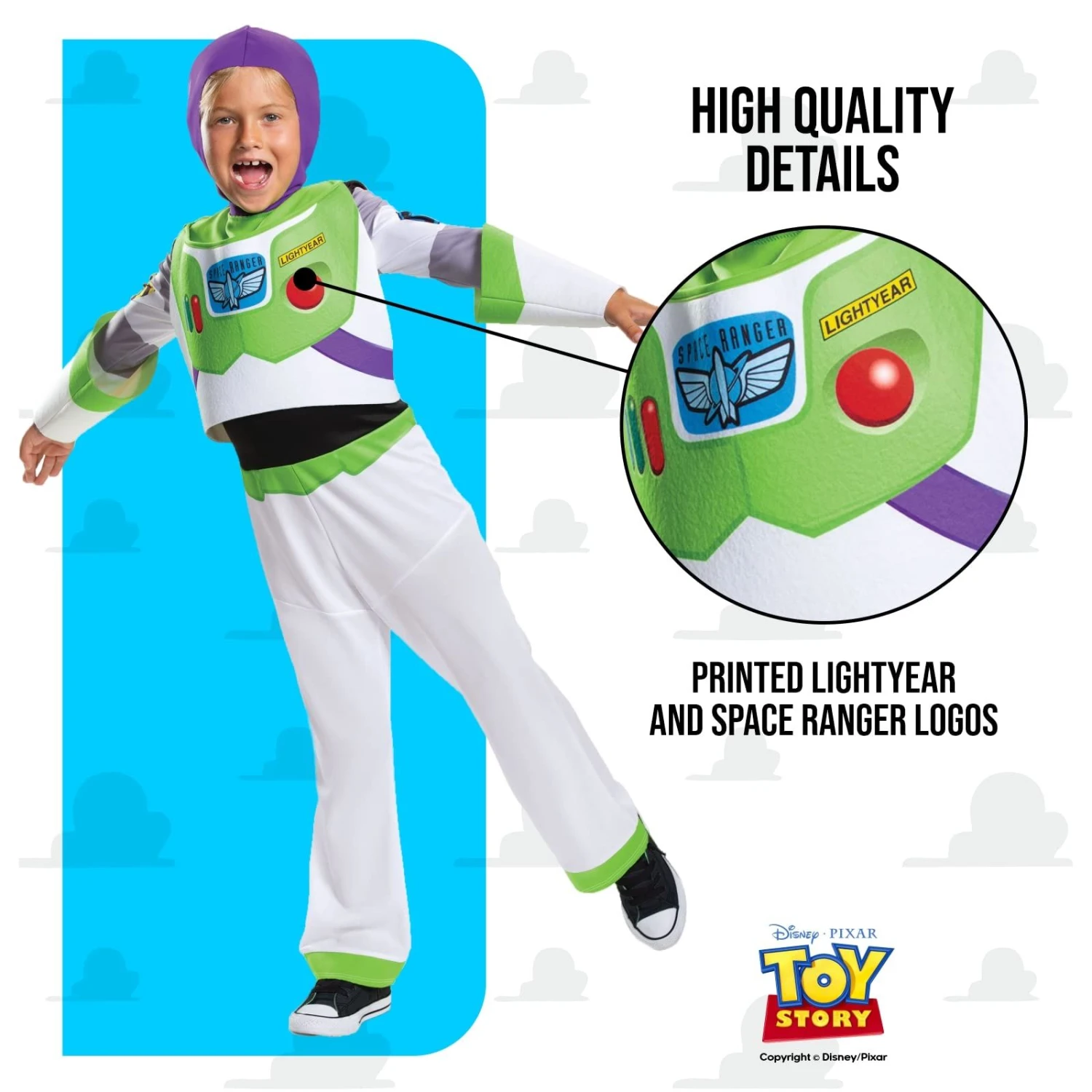 Costume Buzz Lightyear Deluxe Bambino 5 Costume Buzz Lightyear Deluxe Bambino - immagine 3