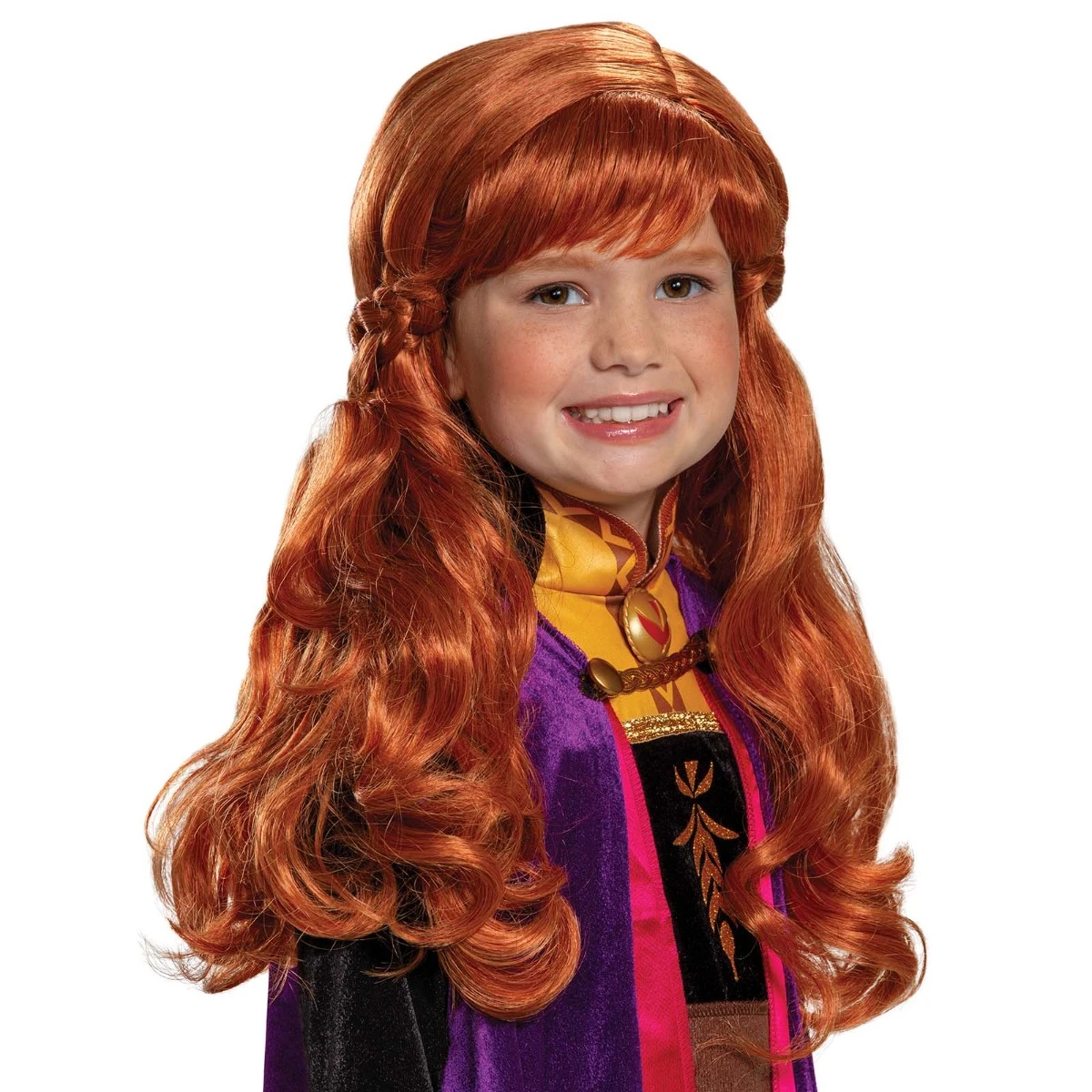 Kids Disney Princess Anna Frozen Costume Parrucca 3 Kids Disney Princess Anna Frozen Costume Parrucca