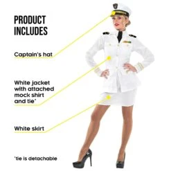 Womens White Navy Officer Costume -Vendite Morphsuits 28e221880a45b17b8fb00db48d1f6fe42127af18c759ecedf5c6f5888445bdf4
