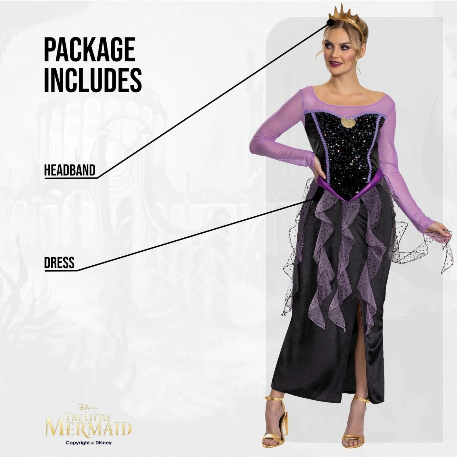 Costume Ursula Donna Classico 4 Costume Ursula Donna Classico - immagine 2