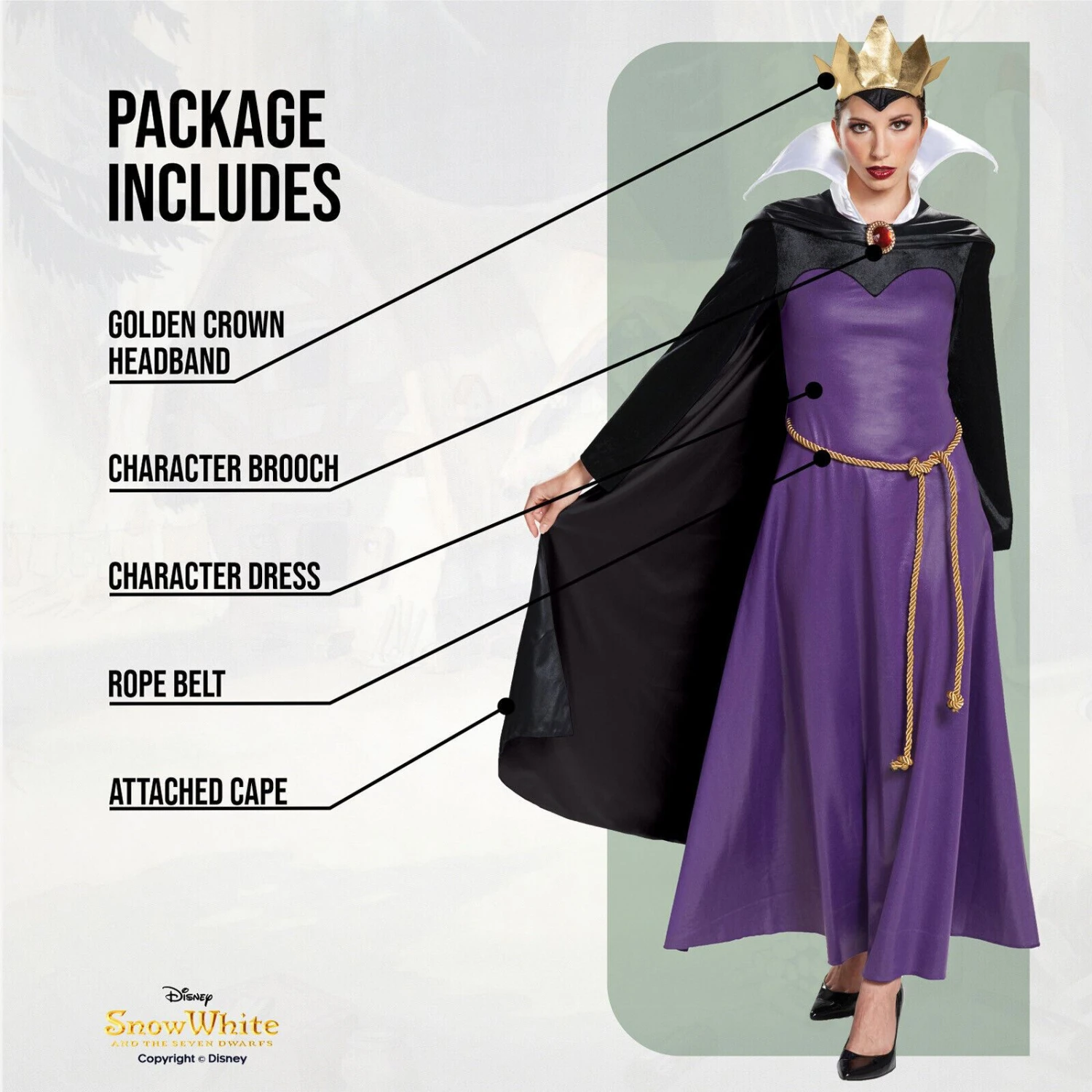 Costume Regina Cattiva Donna Classico 4 Costume Regina Cattiva Donna Classico - immagine 2