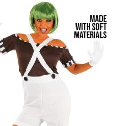 Costume Da Operaio Della Fabbrica Di Cioccolato Con Pantaloncini Da Donna -Vendite Morphsuits 5055305452325.pt02 min