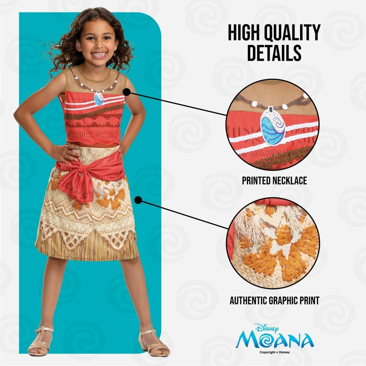 Kids Disney Moana Classic Costume 5 Kids Disney Moana Classic Costume - immagine 3