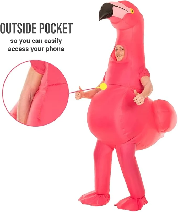 Costume Gonfiabile Fenicottero Adulto 5 Costume Gonfiabile Fenicottero Adulto - immagine 3