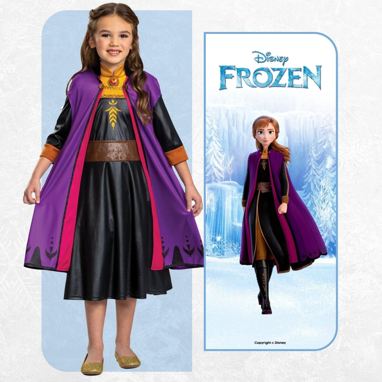 Kids Anna Disney Frozen Classic Costume Purple 6 Kids Anna Disney Frozen Classic Costume Purple - immagine 4