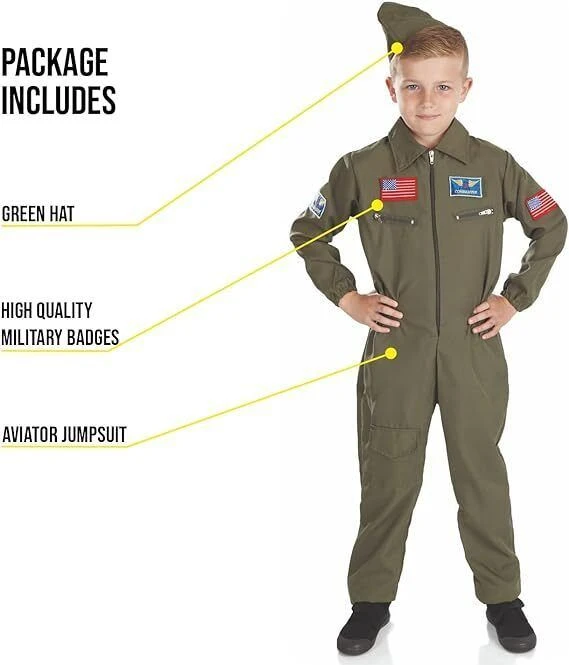 Costume Pilota Aereo Bambino 4 Costume Pilota Aereo Bambino - immagine 2