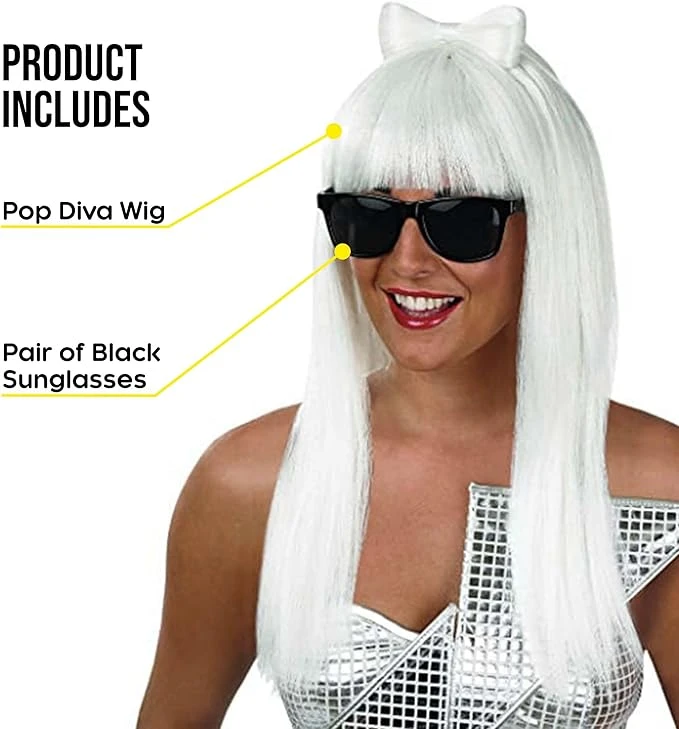 Parrucca Diva Del Pop Donna 4 Parrucca Diva Del Pop Donna - immagine 2