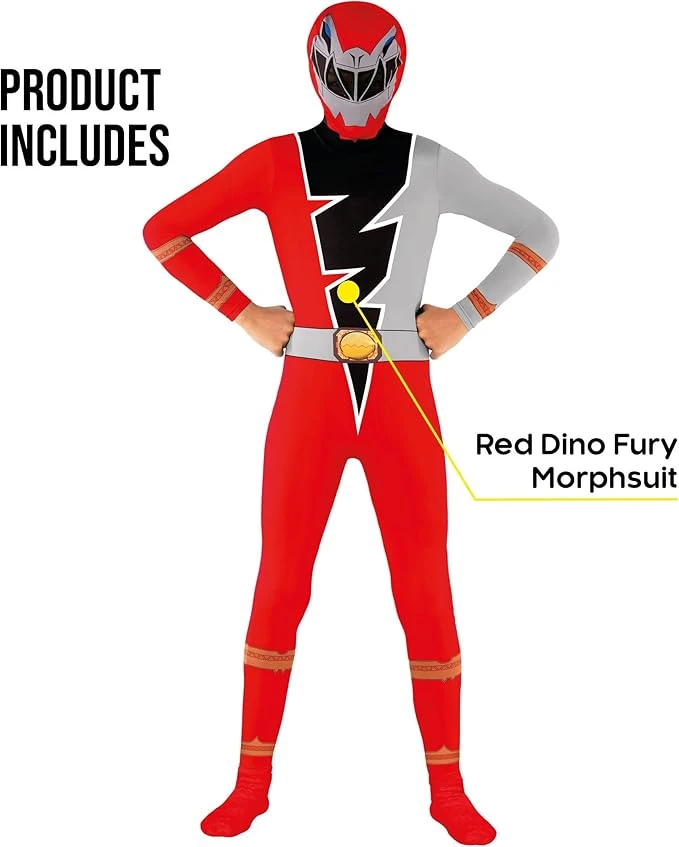 Dino Fury Red Ranger Morphsuit Kids 4 Dino Fury Red Ranger Morphsuit Kids - immagine 2