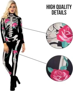 Tutina Scheletro Con Rose Donna 9 Tutina Scheletro Con Rose Donna -Vendite Morphsuits 71ibmmbd7xl. ac sx679