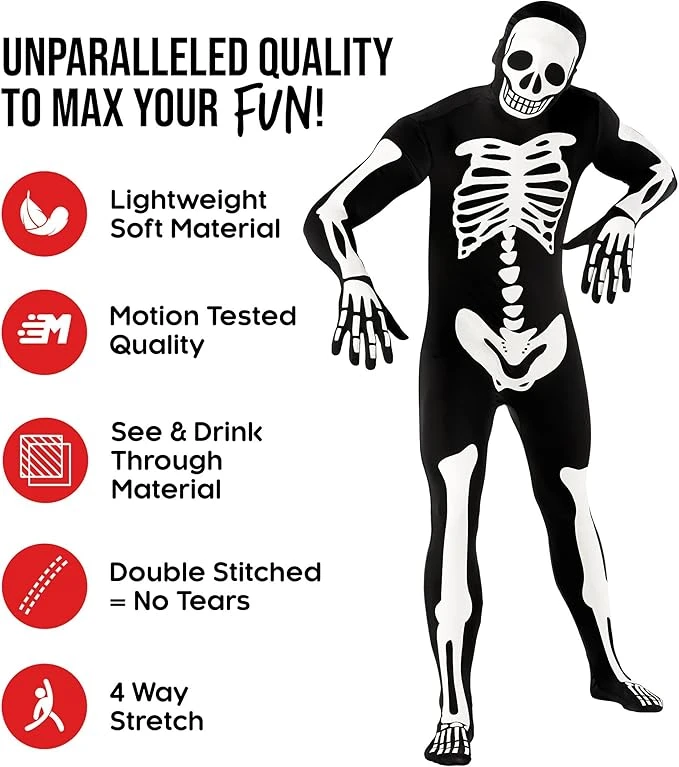 Morphsuit Scheletrico Illuminato 4 Morphsuit Scheletrico Illuminato - immagine 2