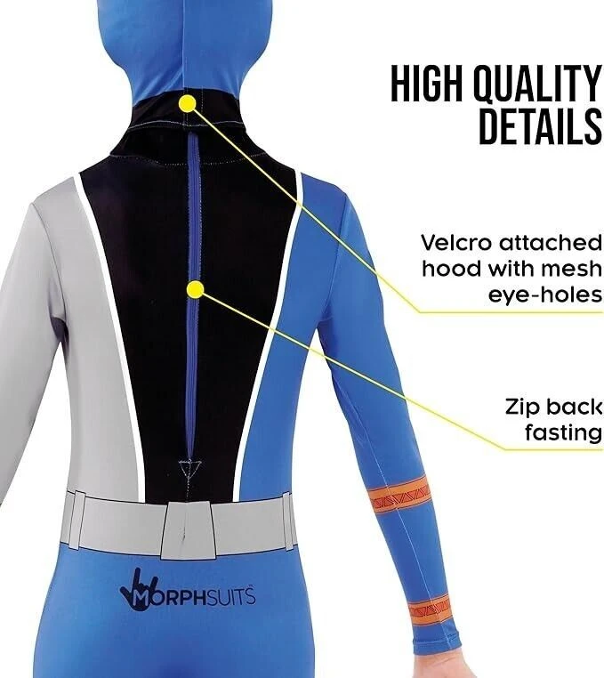 Dino Fury Blue Ranger Morphsuit Kids 5 Dino Fury Blue Ranger Morphsuit Kids - immagine 3