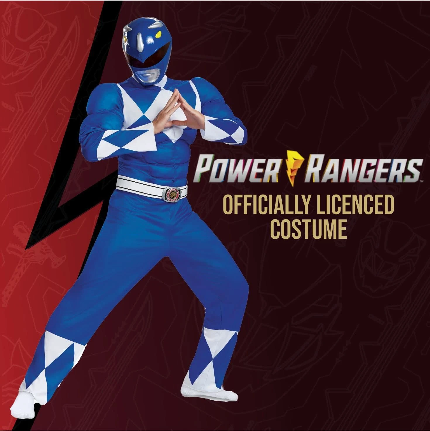 Costume Power Ranger Blu Muscoloso Adulti 6 Costume Power Ranger Blu Muscoloso Adulti - immagine 4