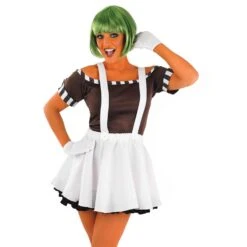 Costume Da Operaio Della Fabbrica Di Cioccolato Con Gonna Donna -Vendite Morphsuits 7d6ea752374f9d7e07a7730238c47b36156db843a758ff230197064769af20a2
