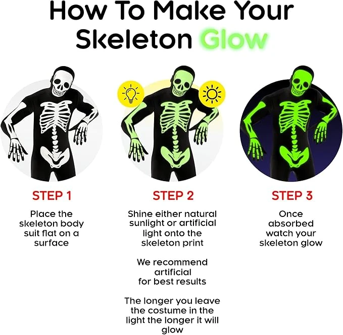 Morphsuit Scheletrico Illuminato 7 Morphsuit Scheletrico Illuminato - immagine 5