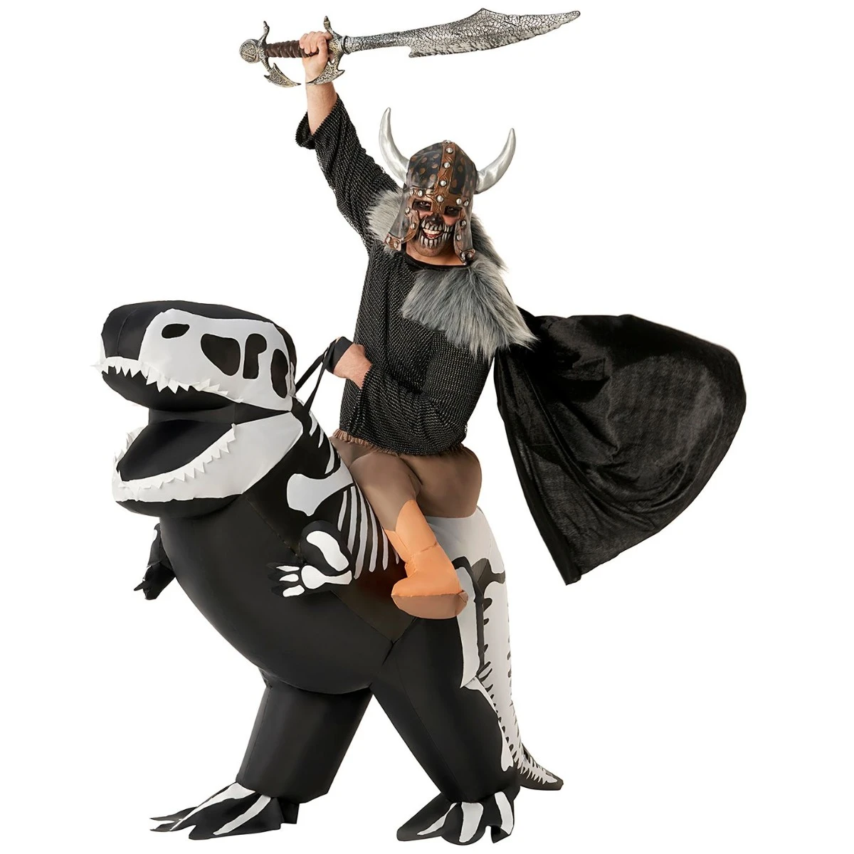 Costume Gonfiabile Scheletro T-Rex Cavalcabile Adulti 5 Costume Gonfiabile Scheletro T-Rex Cavalcabile Adulti - immagine 3