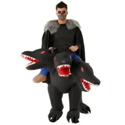 Evil 3-Headed Dog Ride On Inflatable Costume -Vendite Morphsuits 887513090687.pt01