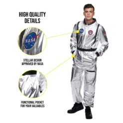 Men's Silver Astronaut Suit Costume -Vendite Morphsuits 887513099062.pt01