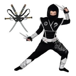 Kids Silver Dragon Ninja Costume -Vendite Morphsuits 887513099512.main