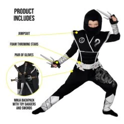 Kids Silver Dragon Ninja Costume -Vendite Morphsuits 887513099512.pt01
