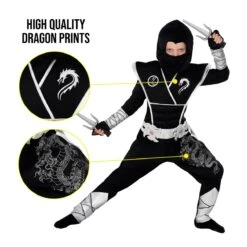 Kids Silver Dragon Ninja Costume -Vendite Morphsuits 887513099512.pt03