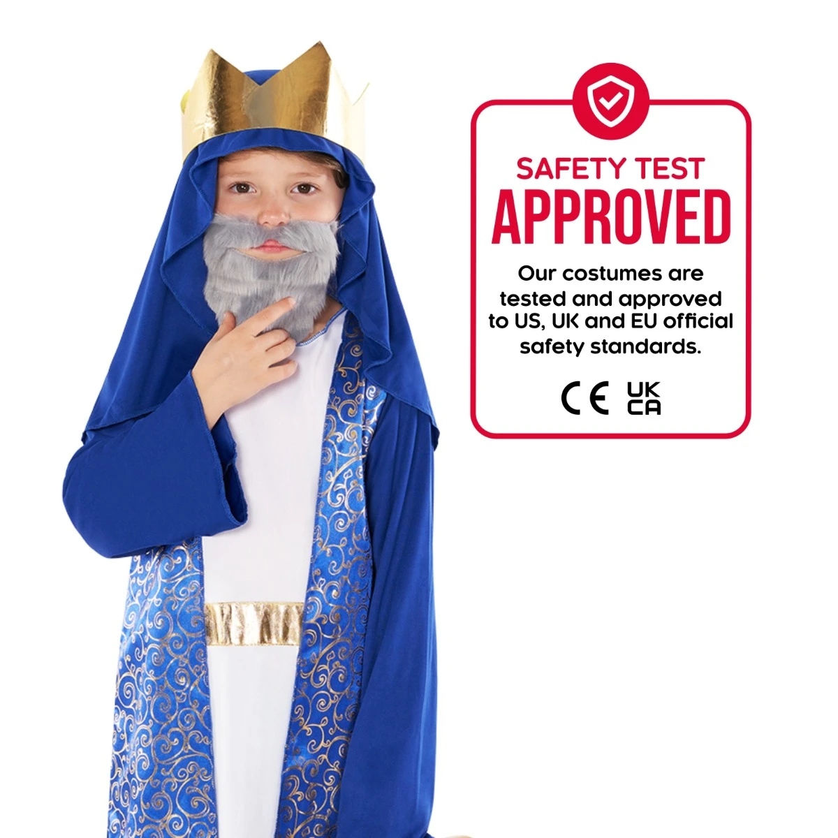 Kids Blue Nativity King Costume 6 Kids Blue Nativity King Costume - immagine 4