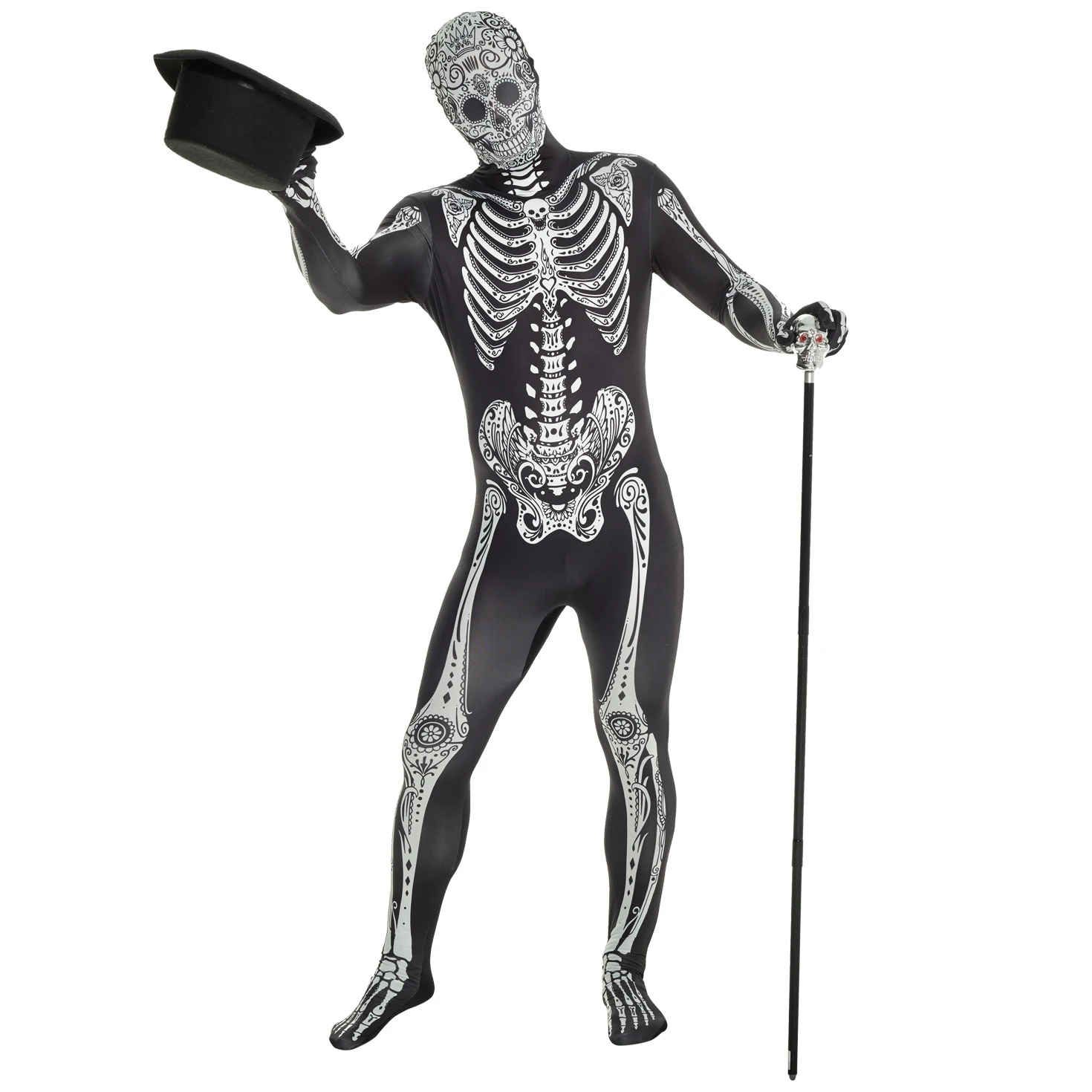 Costume Scheletro Dia De Los Muertos Adulti 4 Costume Scheletro Dia De Los Muertos Adulti - immagine 2