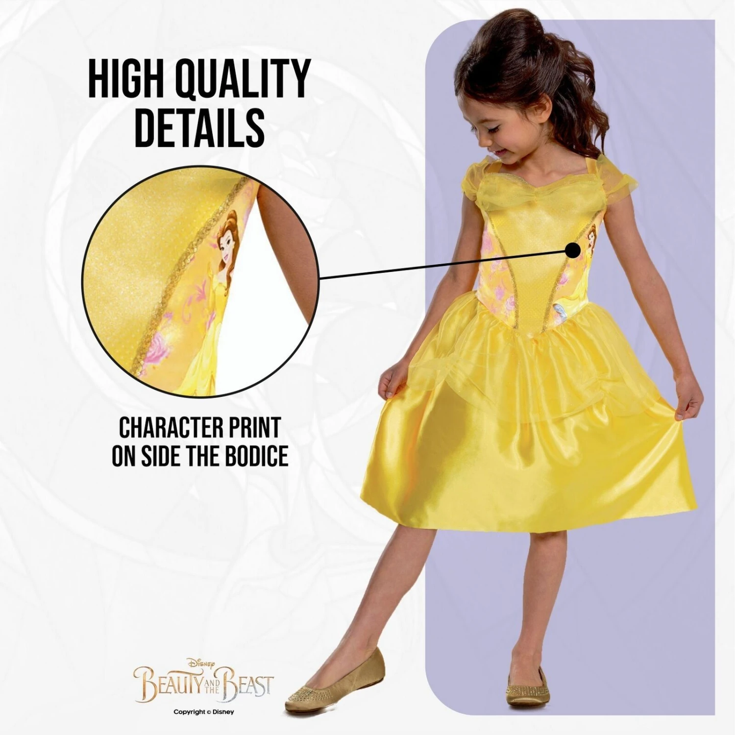 Vestito Principessa Belle Standard Bambina 5 Vestito Principessa Belle Standard Bambina - immagine 3