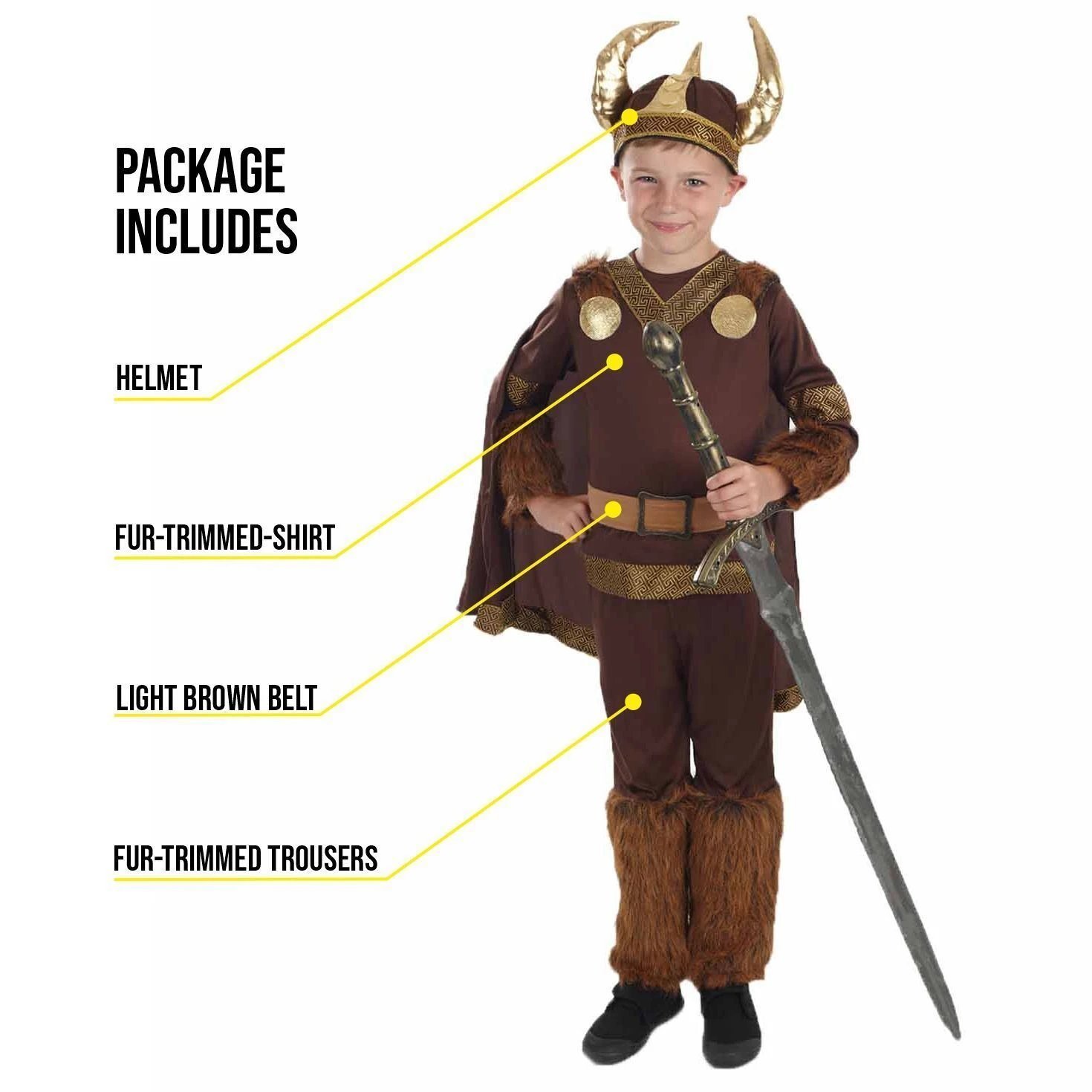 Costume Vichingo Bambino 4 Costume Vichingo Bambino - immagine 2