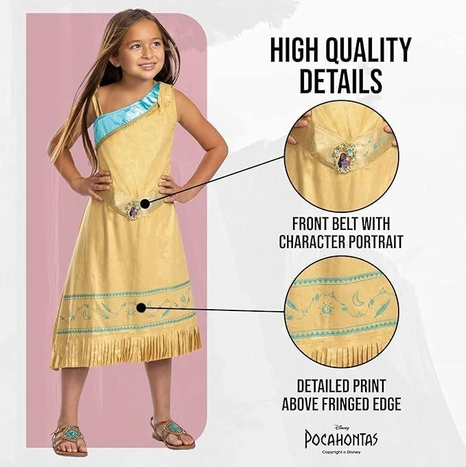 Costume Pocahontas Deluxe Bambina 5 Costume Pocahontas Deluxe Bambina - immagine 3