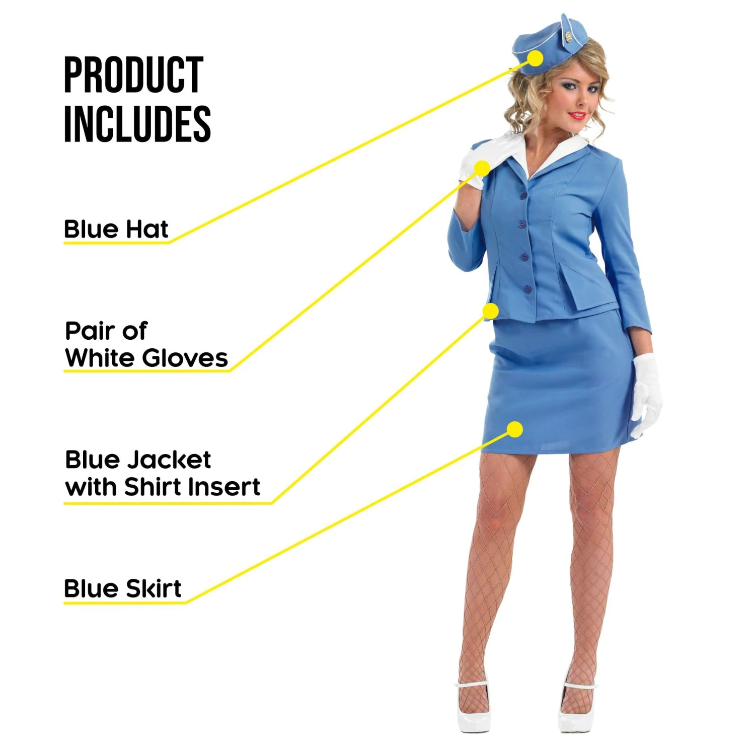 Vestito Hostess Blu Donna 4 Vestito Hostess Blu Donna - immagine 2