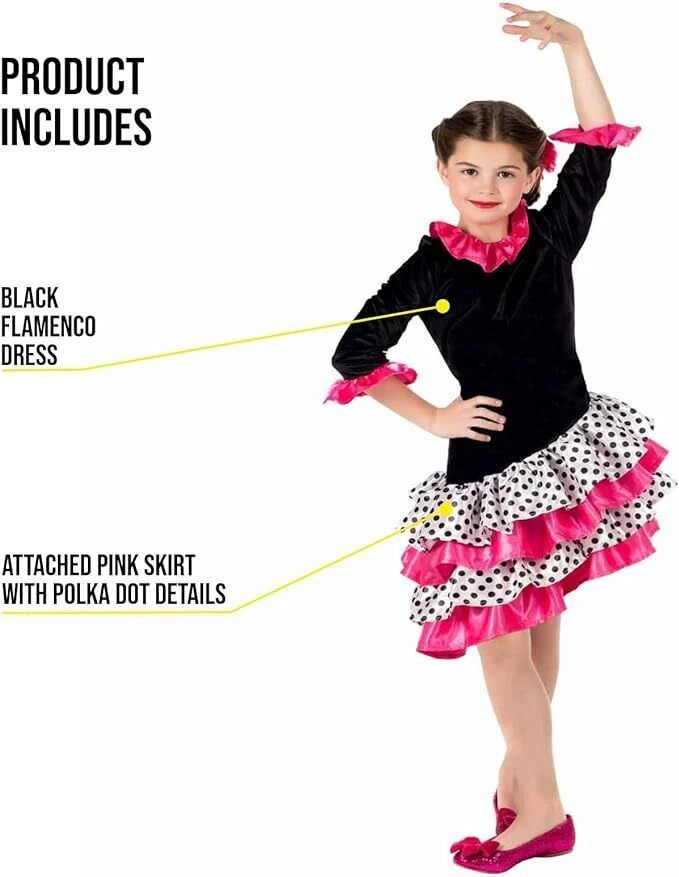Costume Ballerina Flamenco Bambina 4 Costume Ballerina Flamenco Bambina - immagine 2