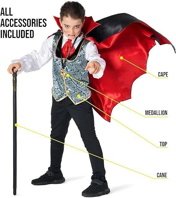 Costume Da Vampiro Dracula Per Bambini 4 Costume Da Vampiro Dracula Per Bambini - immagine 2