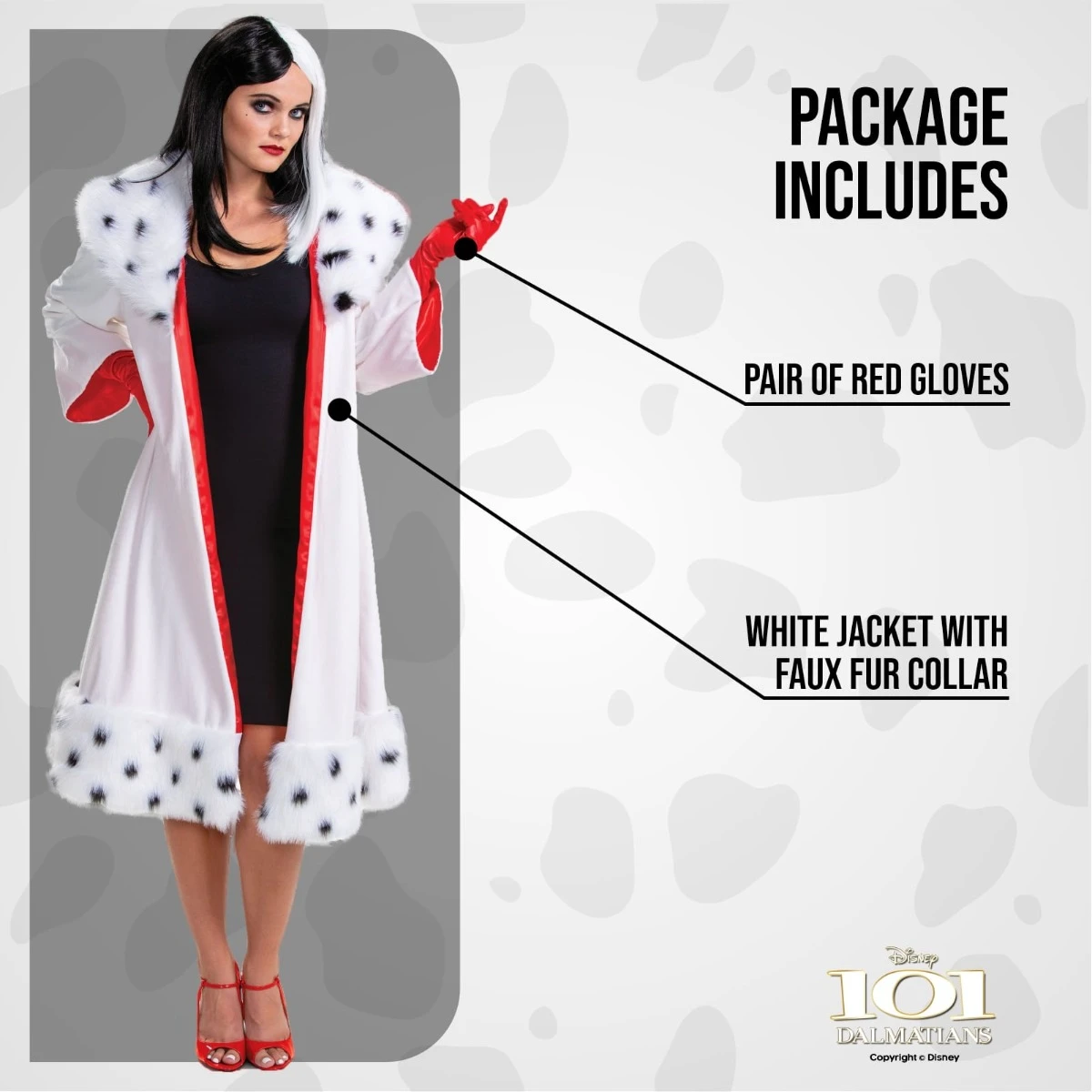 Costume Crudelia De Mon Classico Donna 4 Costume Crudelia De Mon Classico Donna - immagine 2