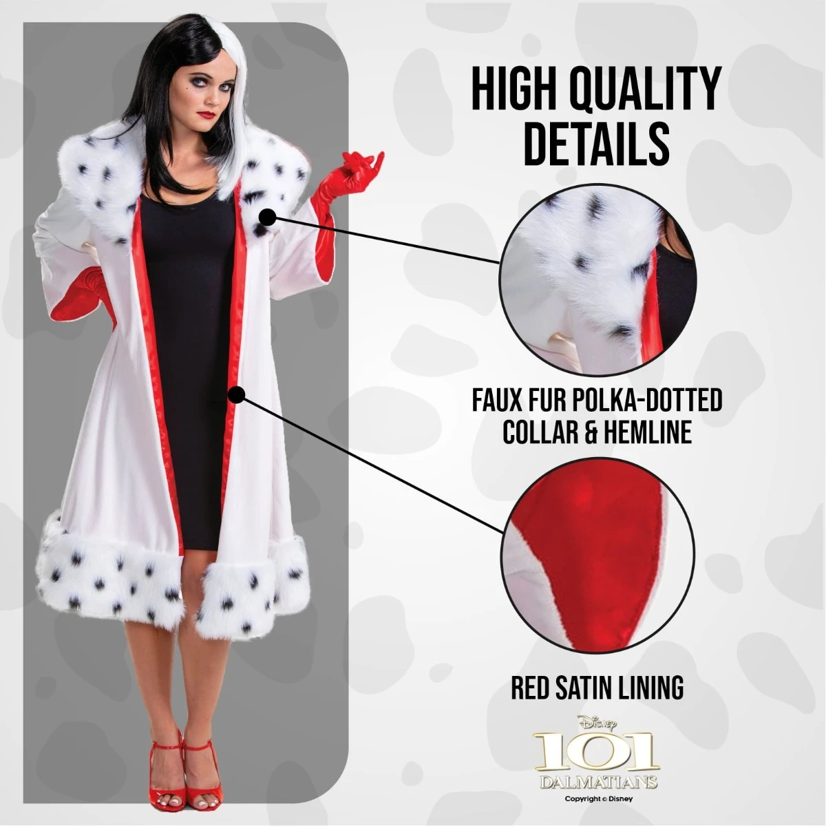 Costume Crudelia De Mon Classico Donna 5 Costume Crudelia De Mon Classico Donna - immagine 3