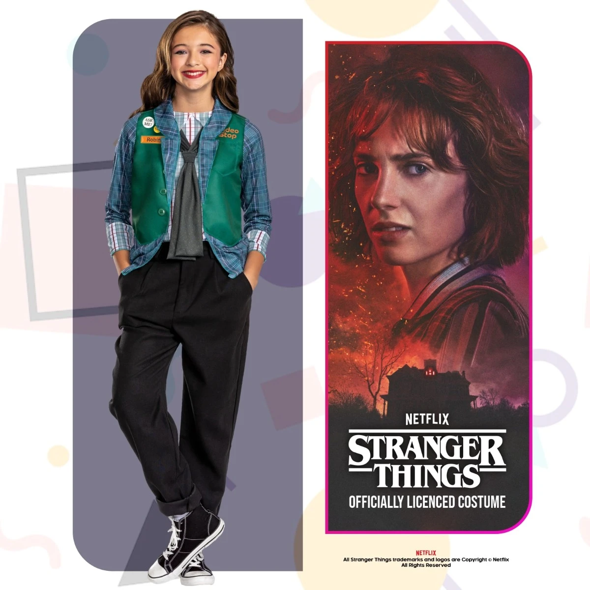 Kids Robin Video Stop Stranger Things Costume 6 Kids Robin Video Stop Stranger Things Costume - immagine 4