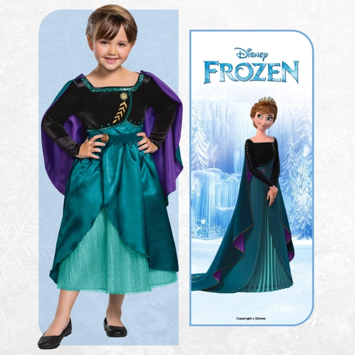 Costume Anna Regina Frozen 2 Deluxe Plus Bambina 6 Costume Anna Regina Frozen 2 Deluxe Plus Bambina - immagine 4