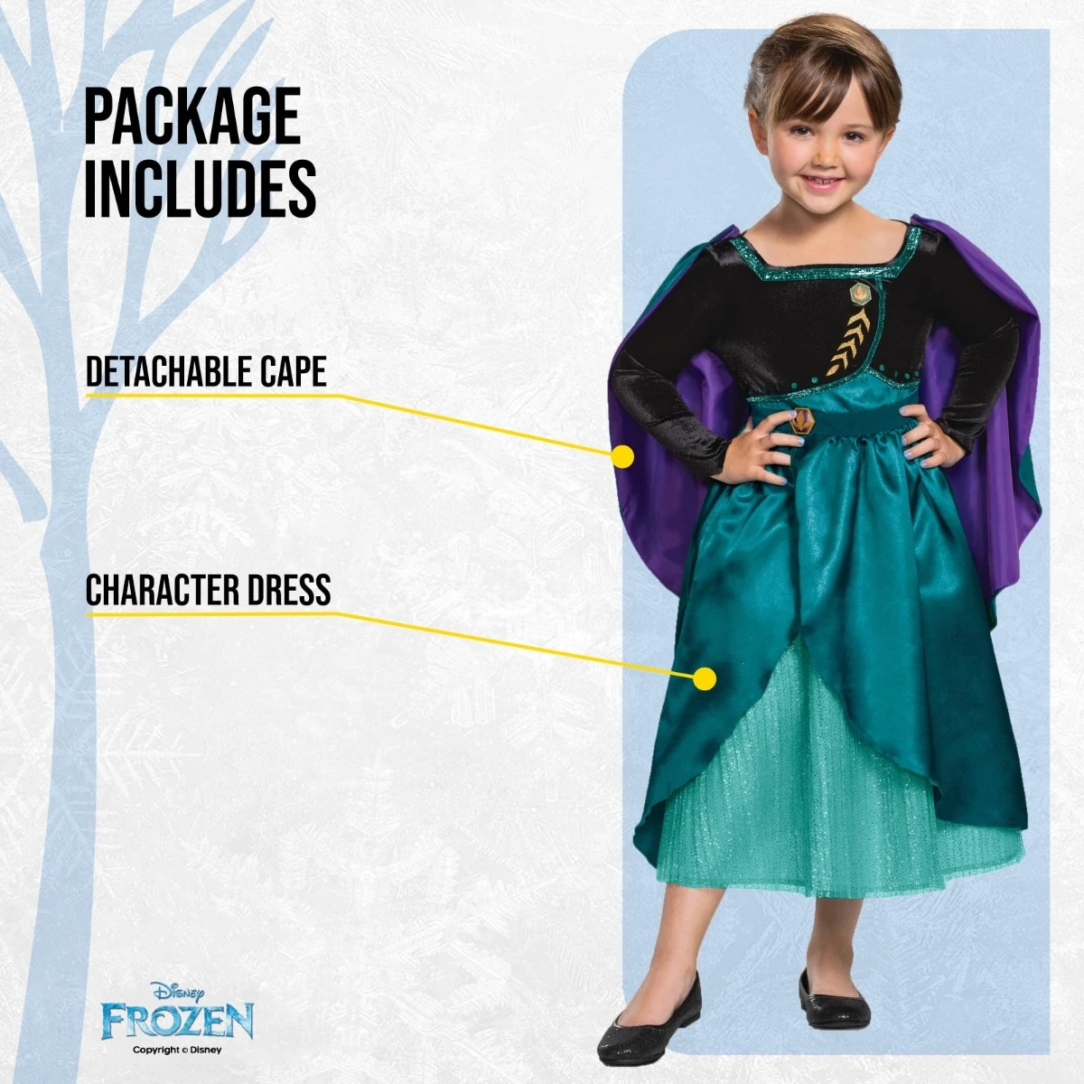 Costume Anna Regina Frozen 2 Deluxe Plus Bambina 4 Costume Anna Regina Frozen 2 Deluxe Plus Bambina - immagine 2