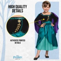 Costume Anna Regina Frozen 2 Deluxe Plus Bambina 10 Costume Anna Regina Frozen 2 Deluxe Plus Bambina -Vendite Morphsuits disk140079 queen anna deluxe kids feature 03 min