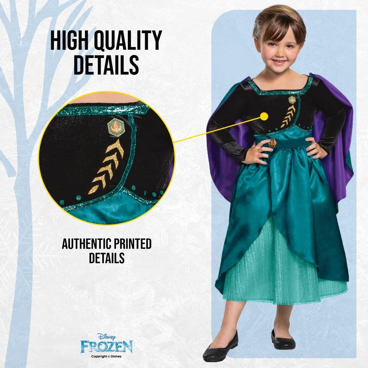 Costume Anna Regina Frozen 2 Deluxe Plus Bambina 5 Costume Anna Regina Frozen 2 Deluxe Plus Bambina - immagine 3