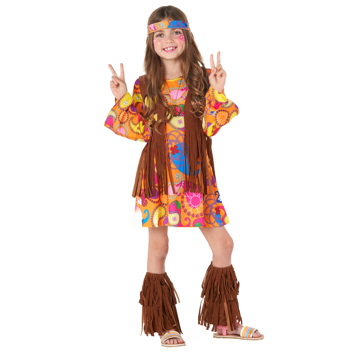Costume Hippie Bambina 3 Costume Hippie Bambina
