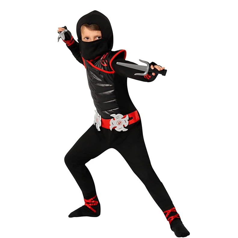 Costume Da Ninja Mortale Nero E Rosso Per Bambini 9 Costume Da Ninja Mortale Nero E Rosso Per Bambini - immagine 7