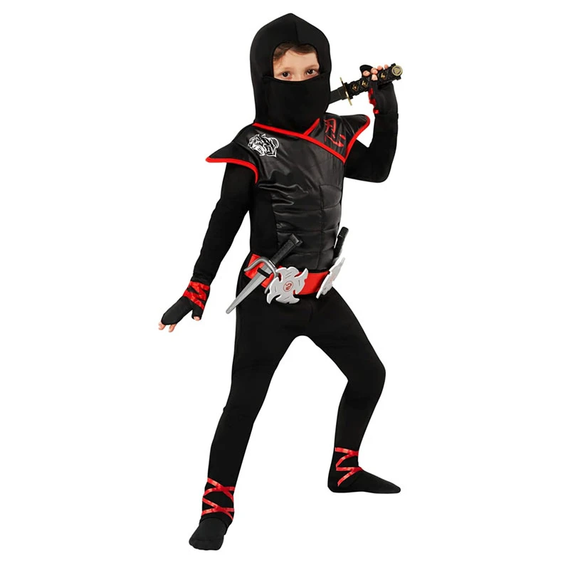 Costume Da Ninja Mortale Nero E Rosso Per Bambini 10 Costume Da Ninja Mortale Nero E Rosso Per Bambini - immagine 8
