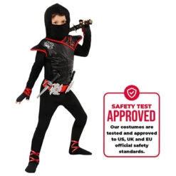 Costume Da Ninja Mortale Nero E Rosso Per Bambini 16 Costume Da Ninja Mortale Nero E Rosso Per Bambini -Vendite Morphsuits kids black and red ninja costume 5