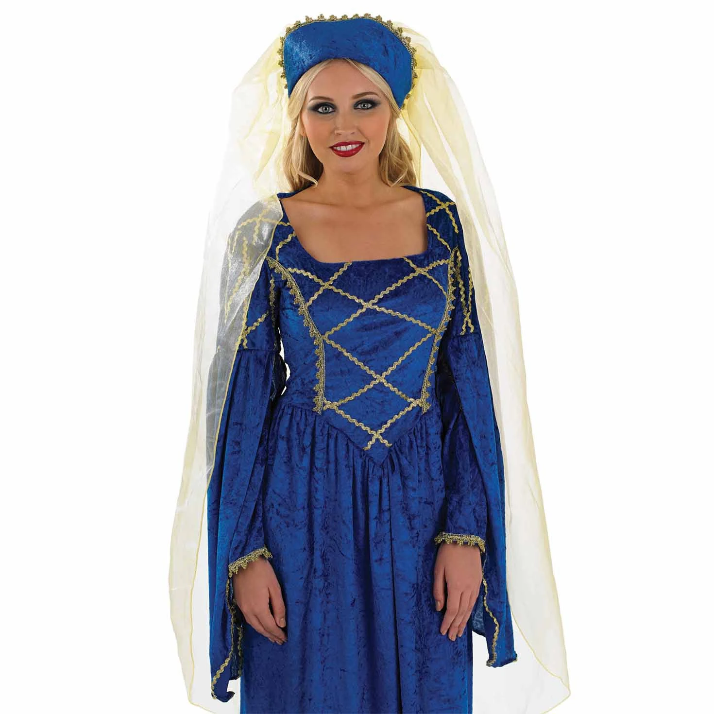Costume Principessa Medievale Blu Donna 4 Costume Principessa Medievale Blu Donna - immagine 2
