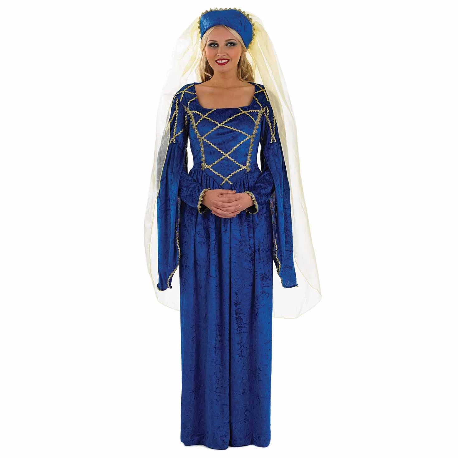 Costume Principessa Medievale Blu Donna 3 Costume Principessa Medievale Blu Donna
