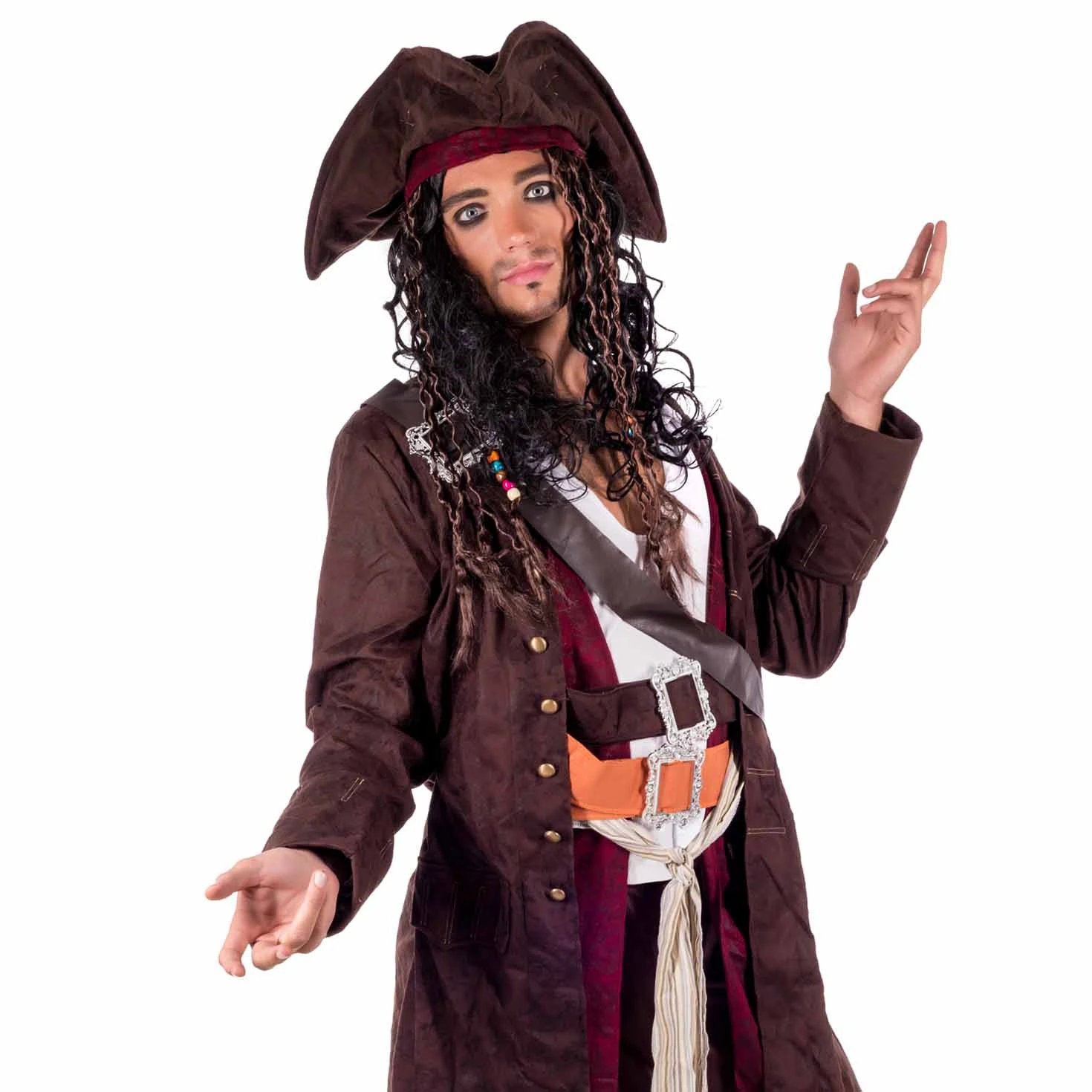 Costume Jack Sparrow Adulto 4 Costume Jack Sparrow Adulto - immagine 2