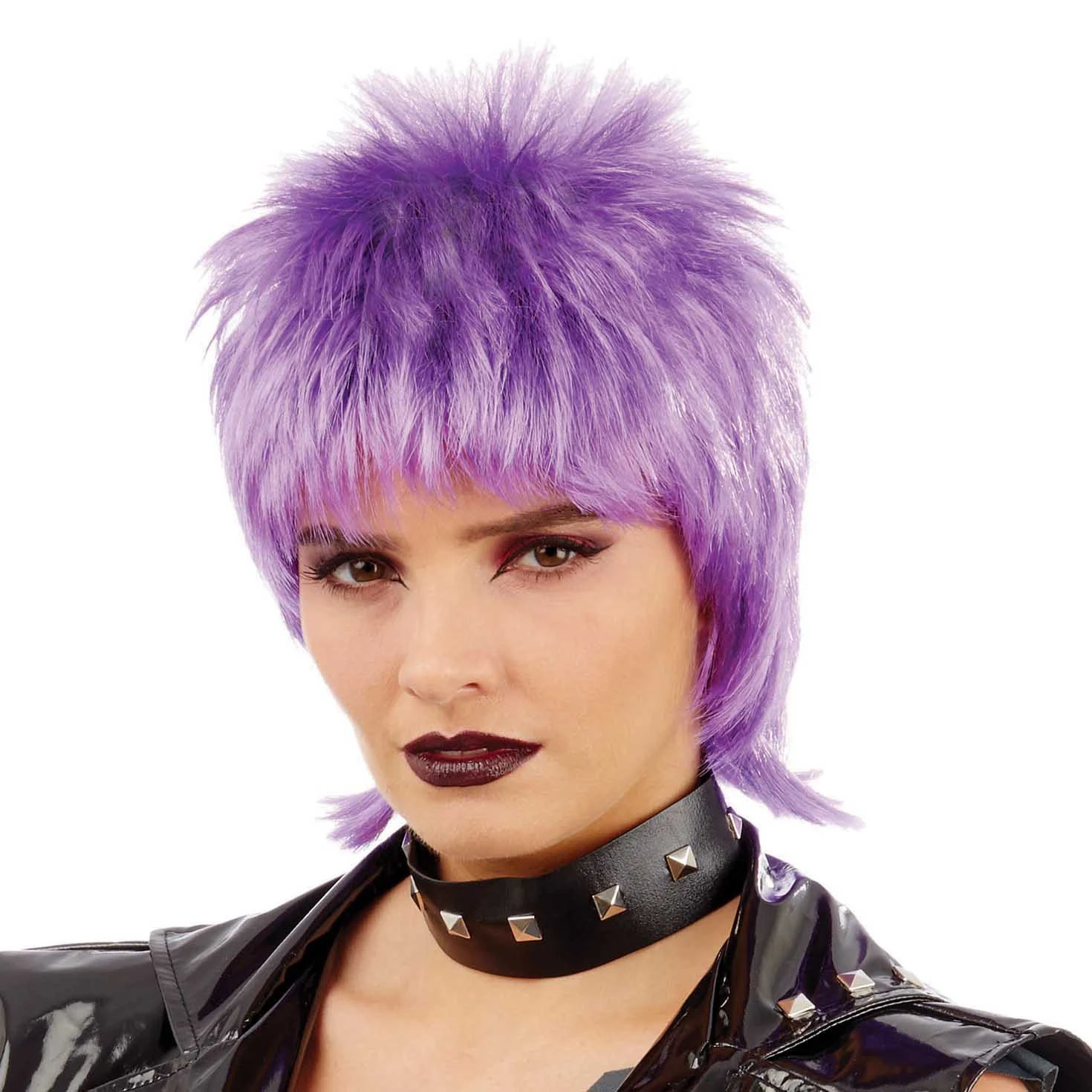 Parrucca Punk Rock Viola Donna 4 Parrucca Punk Rock Viola Donna - immagine 2