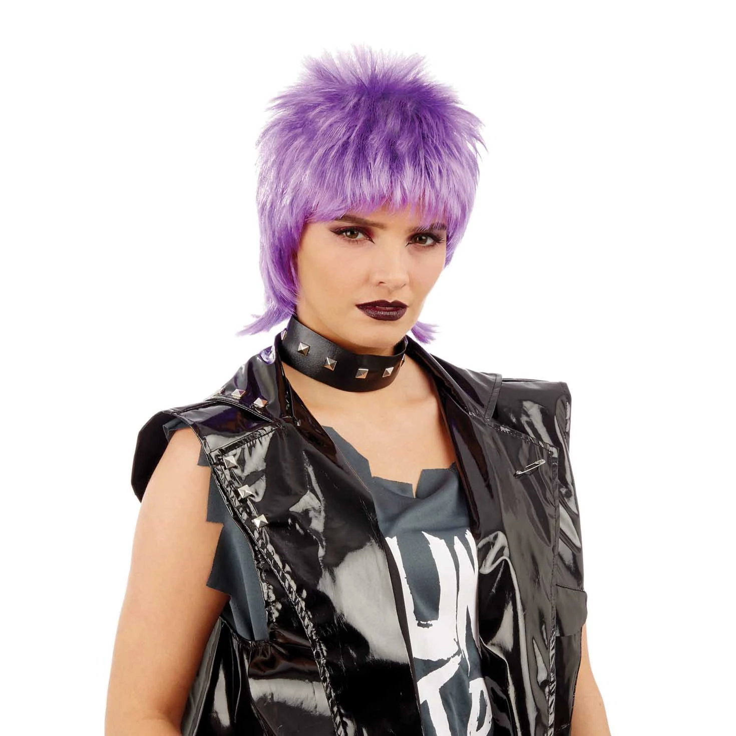 Parrucca Punk Rock Viola Donna 3 Parrucca Punk Rock Viola Donna