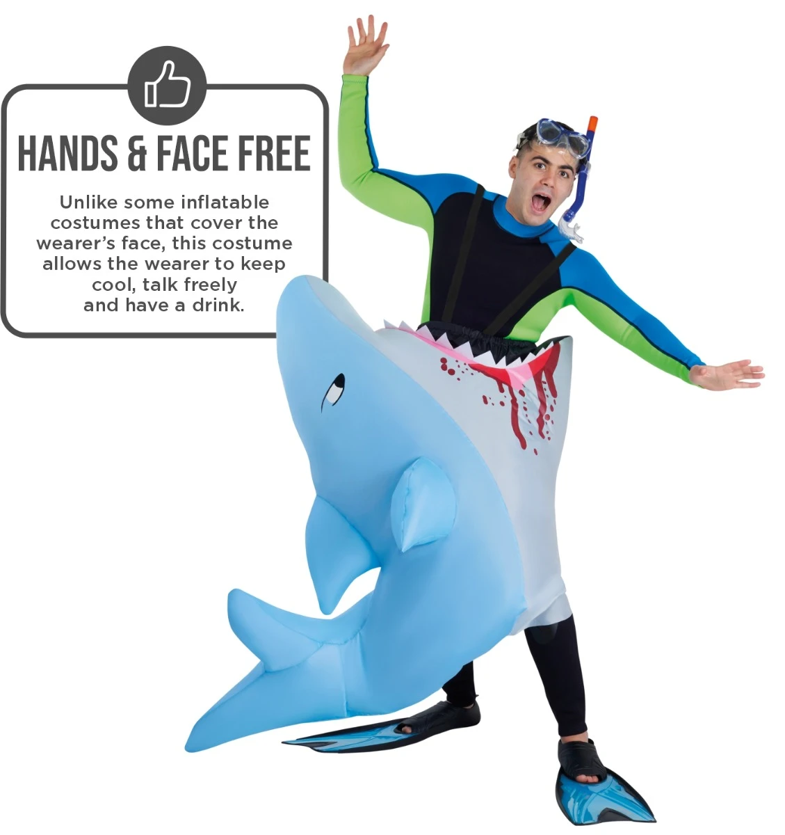 Costume Gonfiabile Da Squalo Assassino 7 Costume Gonfiabile Da Squalo Assassino - immagine 5